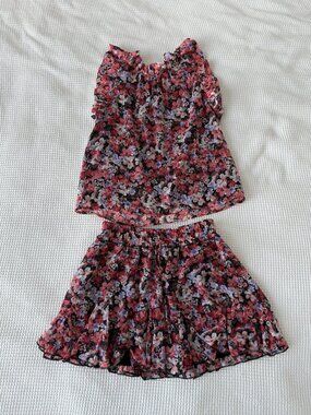 Vici Collection Coord Set With Shorts And Ruffle Detail Top Size S
